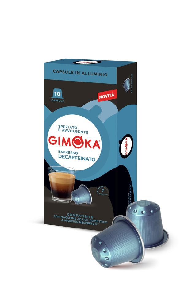 Gimoka Decaffeinato - 10 Aluminium Nespresso compatible coffee capsules