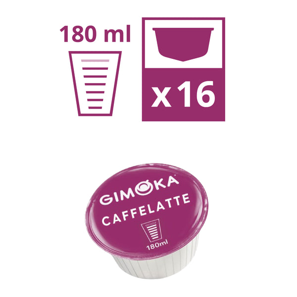 Gimoka Caffe Latte - 16 Nescafe Dolce Gusto compatible coffee capsules