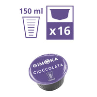 Gimoka Hot Chocolate - 16 Nescafe Dolce Gusto compatible coffee capsules