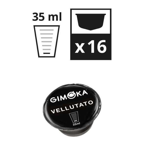 Gimoka Vellutato - 16 Nescafe Dolce Gusto compatible coffee capsules