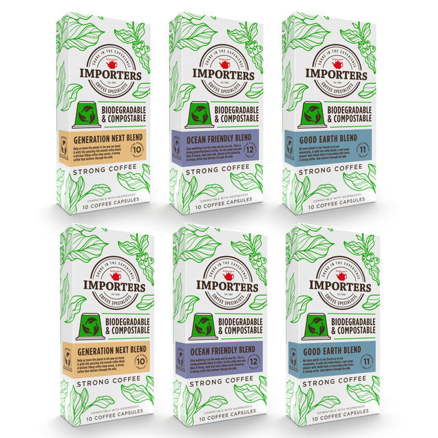 Importers Eco-Friendly Selection - 60 Nespresso compatible coffee capsules