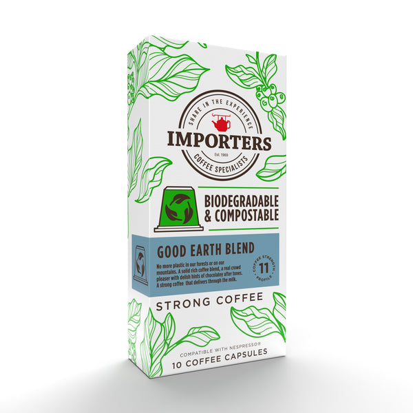 Importers Good Earth Blend – 10 Biodegradable Nespresso compatible coffee capsules