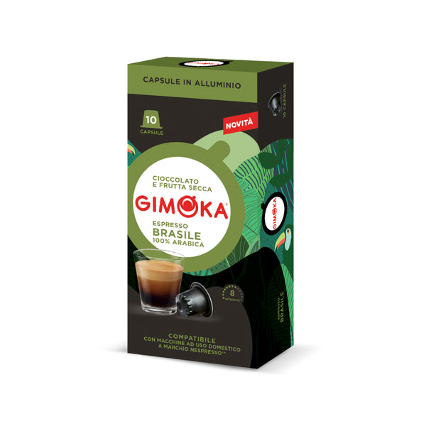 Gimoka Brasile - 10 Aluminium Nespresso compatible coffee capsules