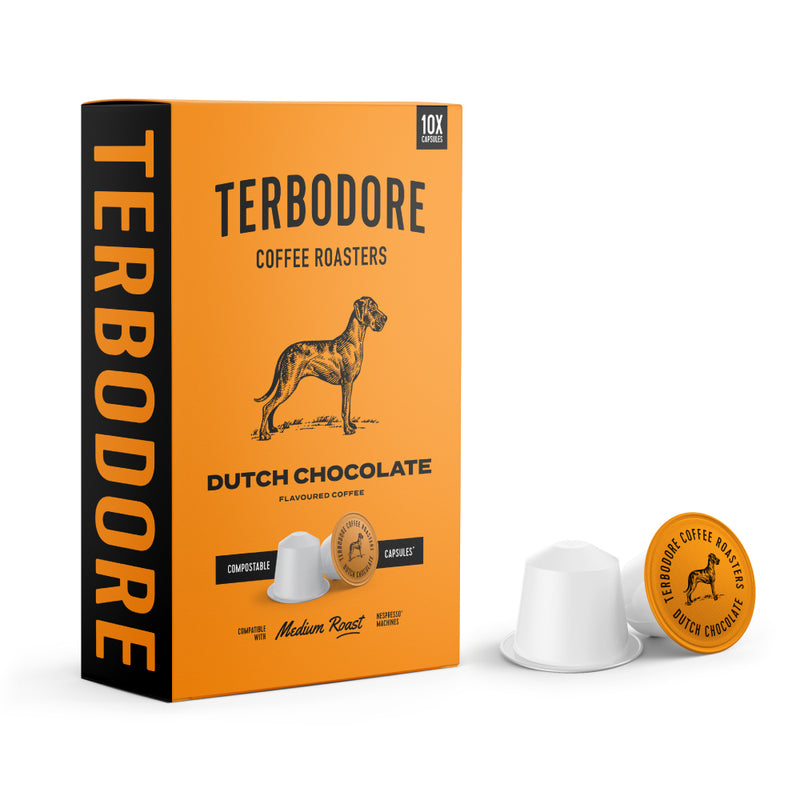 Terbodore Dutch Chocolate – 10 Compostable Nespresso compatible coffee capsules